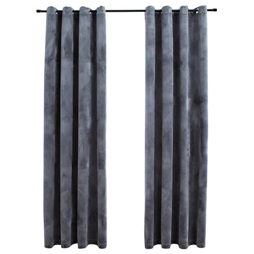 vidaXL Rideaux occultants à œillets 2 pcs Velours Anthracite 140x245 cm