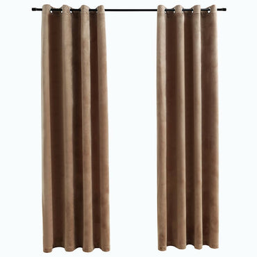 vidaXL Rideaux occultants à œillets 2 pcs Velours Beige 140x245 cm