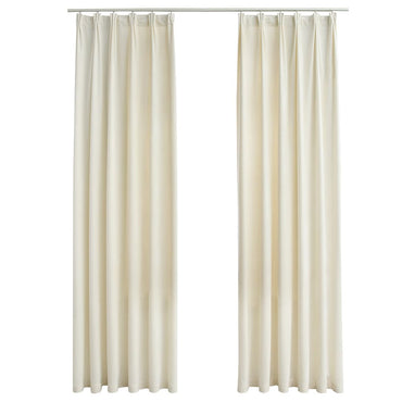 vidaXL Rideaux occultants avec crochets 2 pcs Velours Crème 140x245 cm