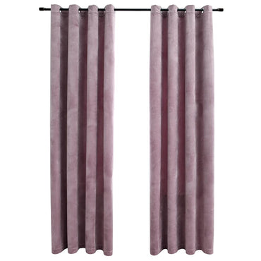 vidaXL Rideaux occultants à œillets 2 pcs Velours Rose antique 140x175 cm