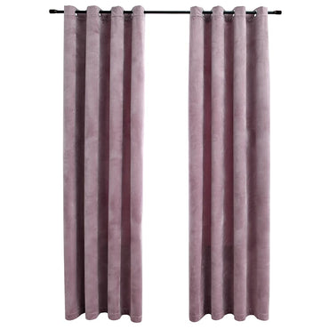 vidaXL Rideaux occultants à œillets 2 pcs Velours Vieux rose 140x245 cm