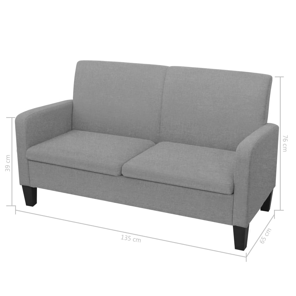 vidaXL 2-tlg. Sofagarnitur Stoff Hellgrau