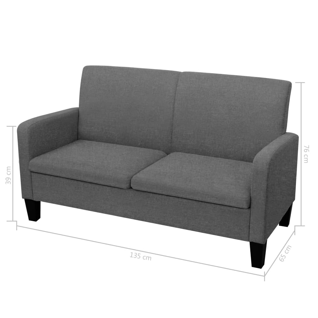 vidaXL 2-tlg. Sofagarnitur Stoff Dunkelgrau