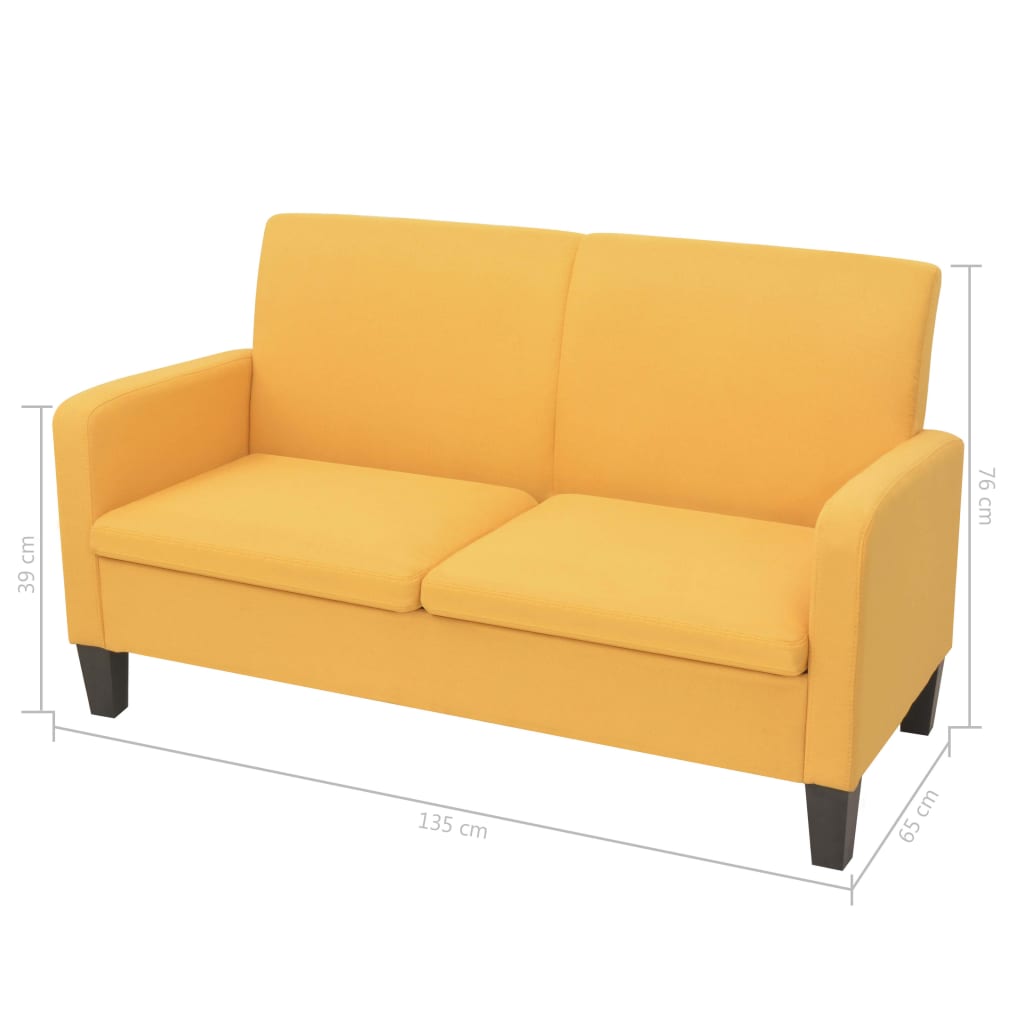 vidaXL 2-tlg. Sofagarnitur Stoff Gelb