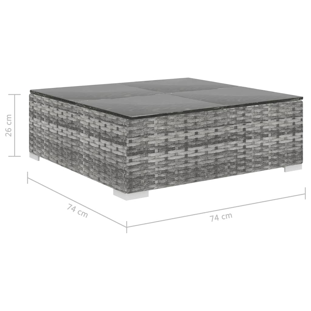 vidaXL Ensemble de jardin de 4 pièces avec coussins résine tressée gris