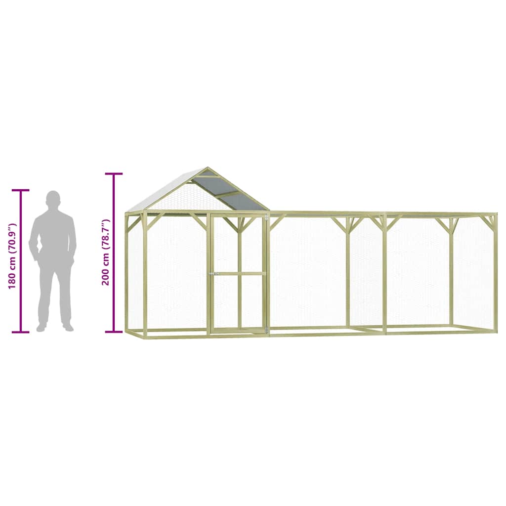 Hühnerkäfig 4,5x1,5x2 m Imprägniertes Kiefernholz