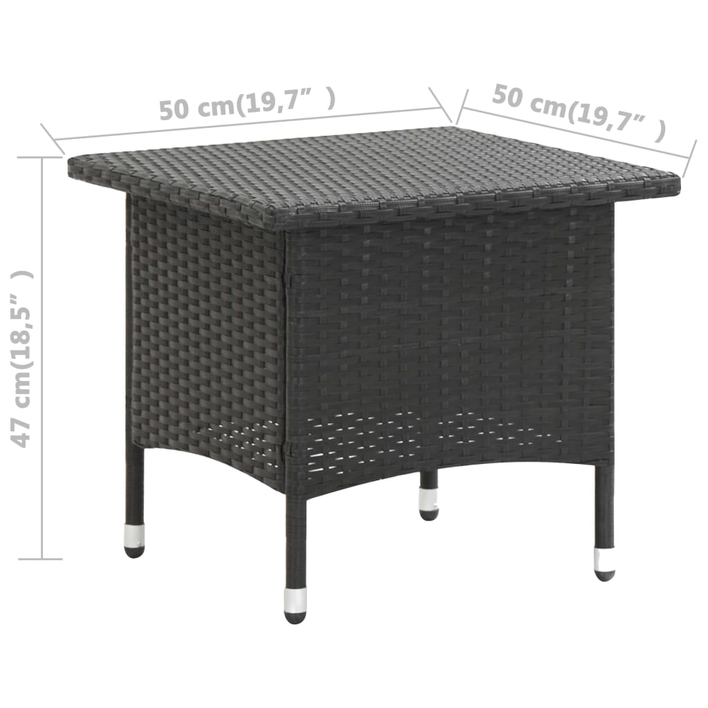 Beistelltisch Schwarz 50x50x47 cm Poly Rattan