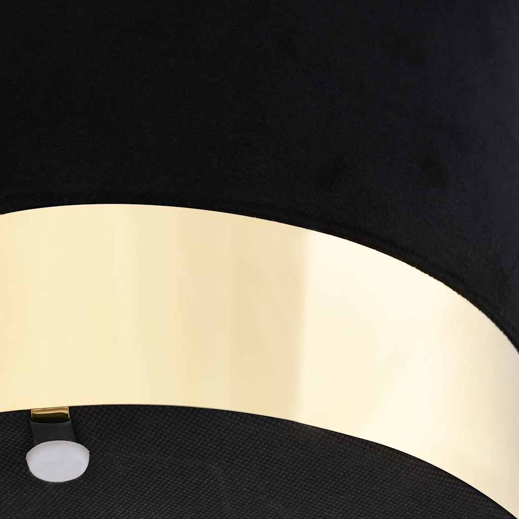 Hocker Schwarz und Golden Samt 28 x 36 cm
