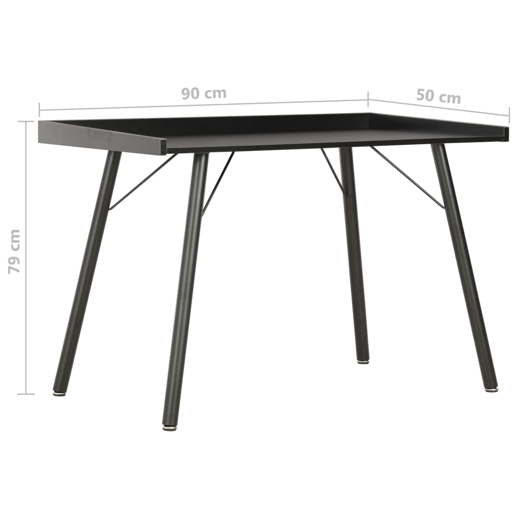 vidaXL Schreibtisch Schwarz 90×50×79 cm
