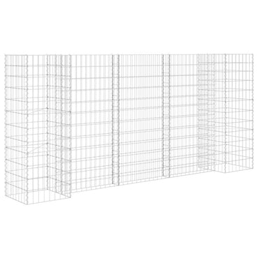 vidaXL H-förmiger Gabionen-Pflanzkorb Stahldraht 260x40x120 cm