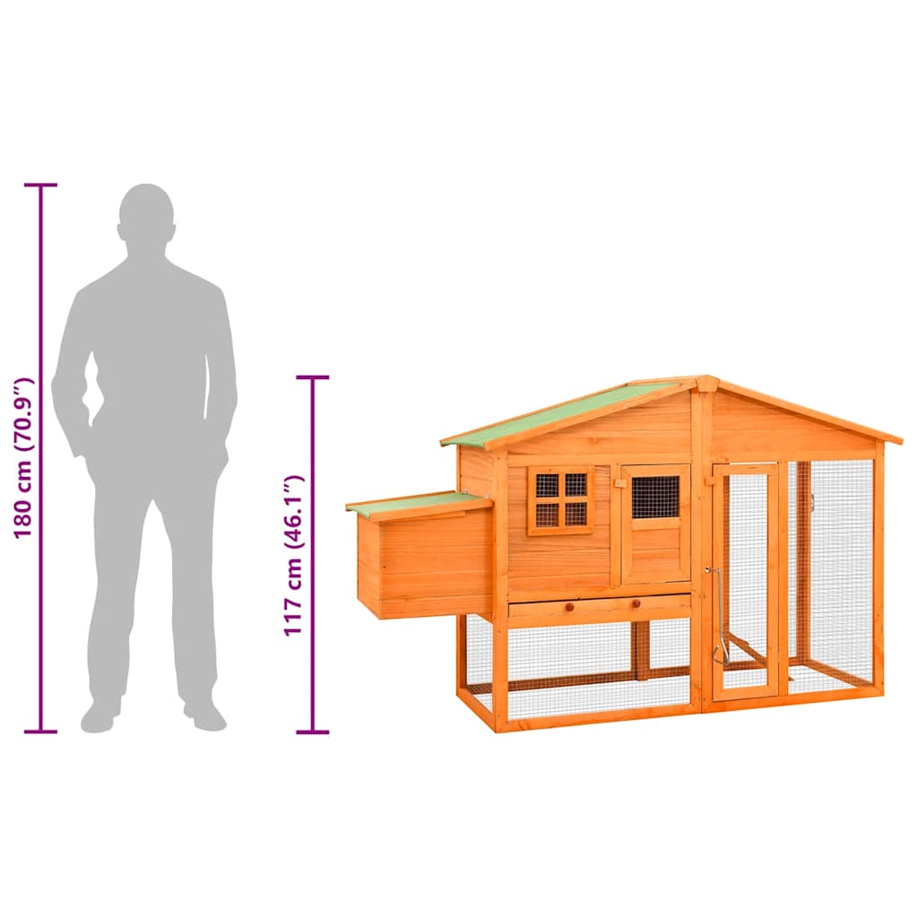 Hühnerstall mit Legenest Tanne Massivholz