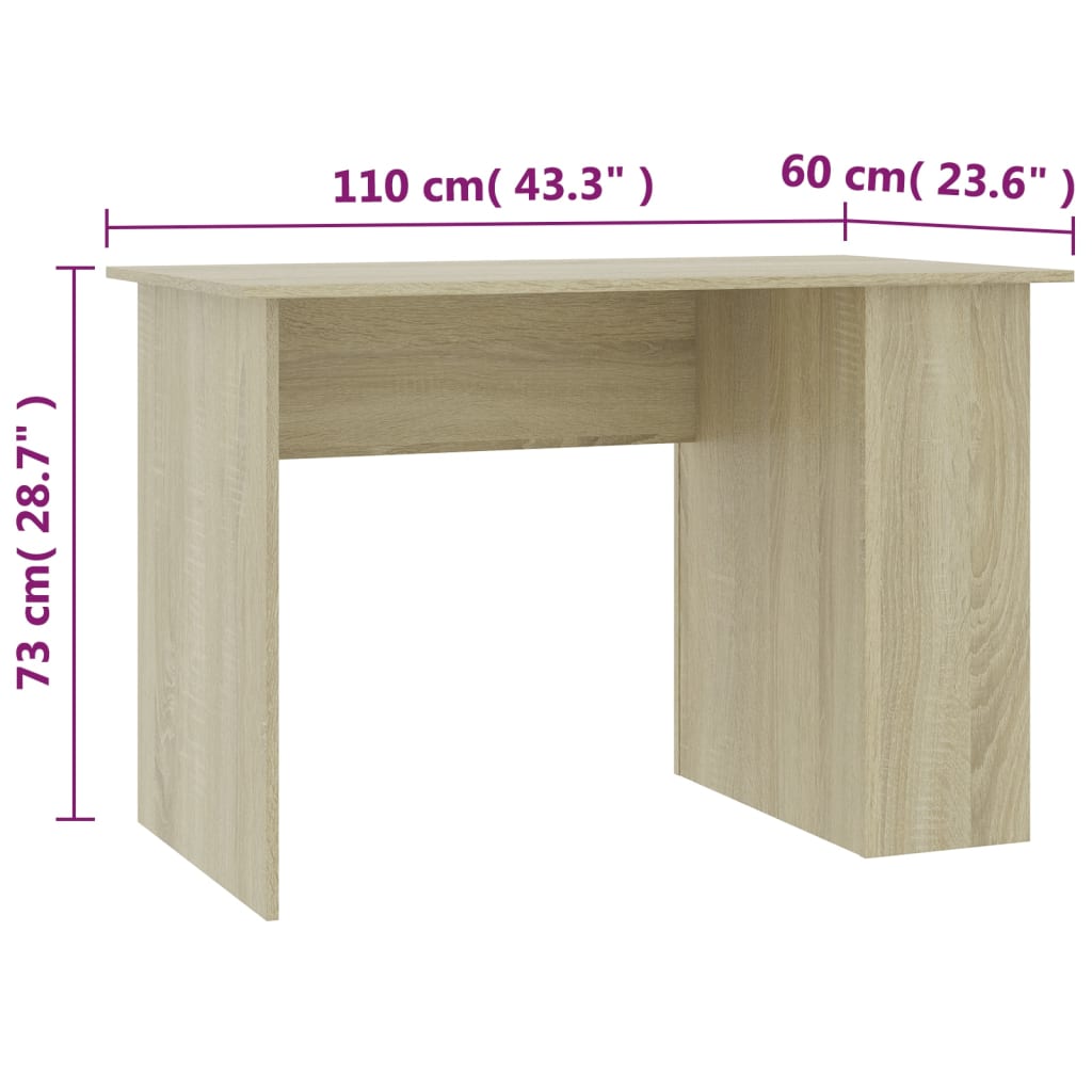 Schreibtisch Sonoma-Eiche 110x60x73 cm Holzwerkstoff
