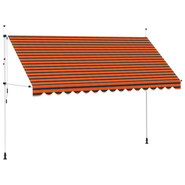 vidaXL Einziehbare Markise Handbetrieben 400 cm Orange und Braun