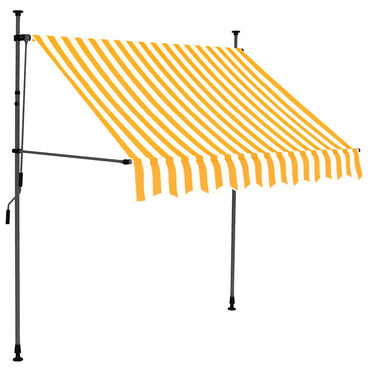 vidaXL Einziehbare Markise Handbetrieben mit LED 150 cm Weiß Orange