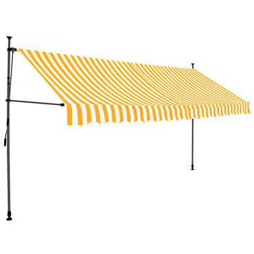 vidaXL Einziehbare Markise Handbetrieben mit LED 350 cm Weiß Orange