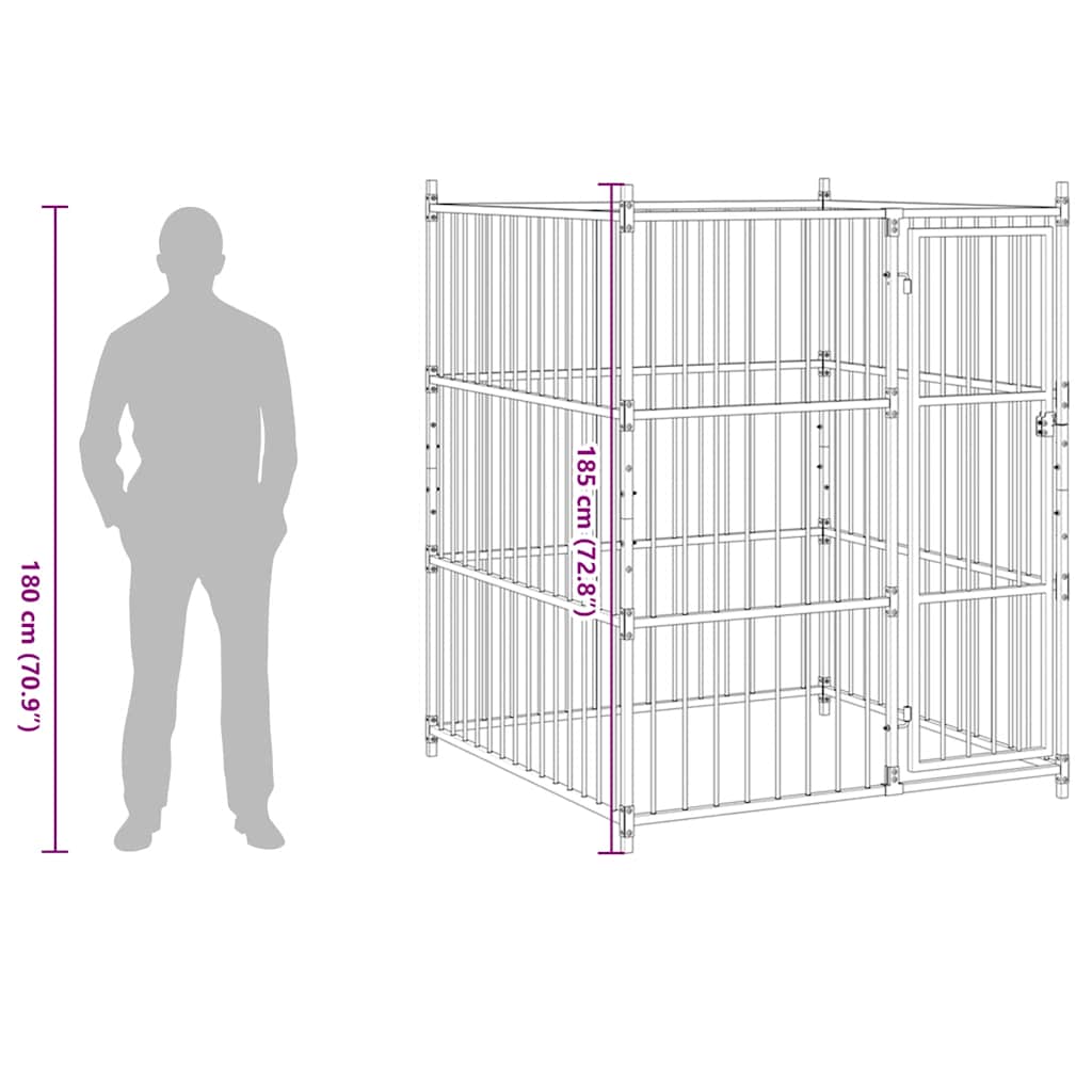 vidaXL Outdoor-Hundezwinger 150 x 150 x 185 cm