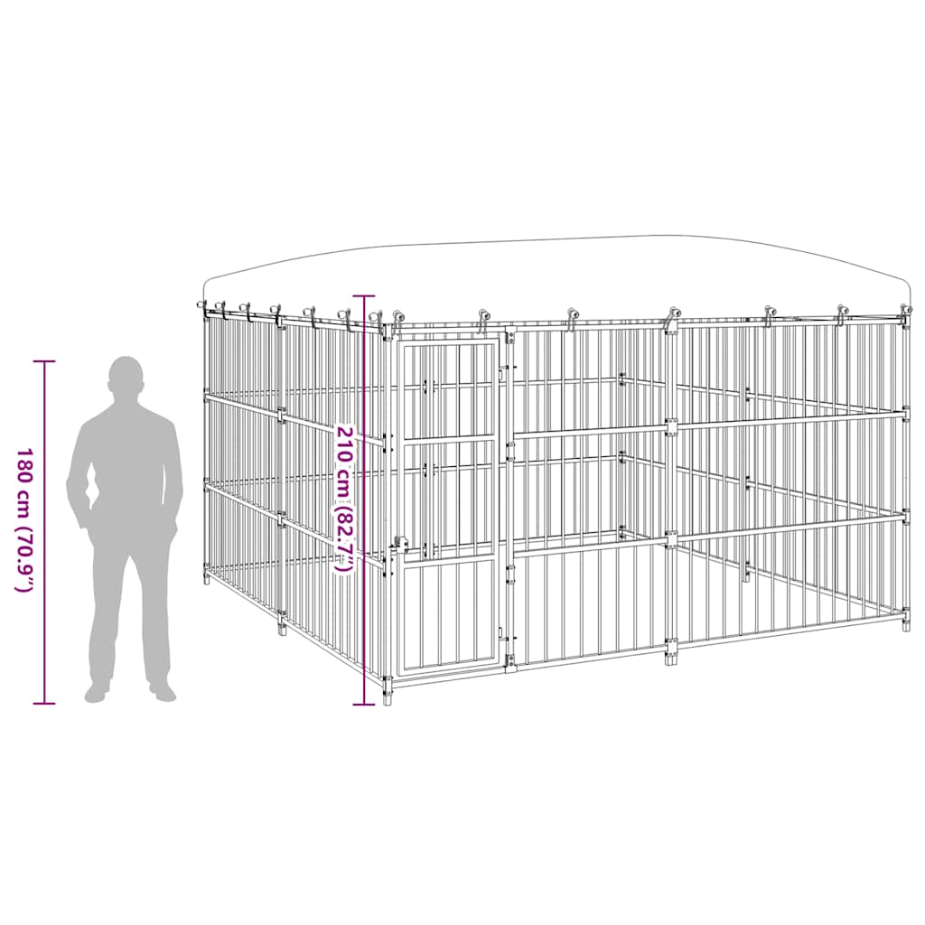 Outdoor-Hundezwinger mit Überdachung 300x300x210 cm