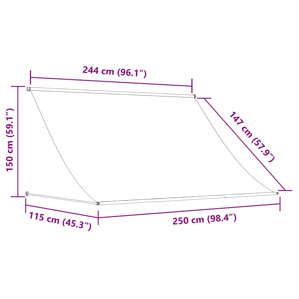 vidaXL Einziehbare Markise 250×150 cm Orange und Braun