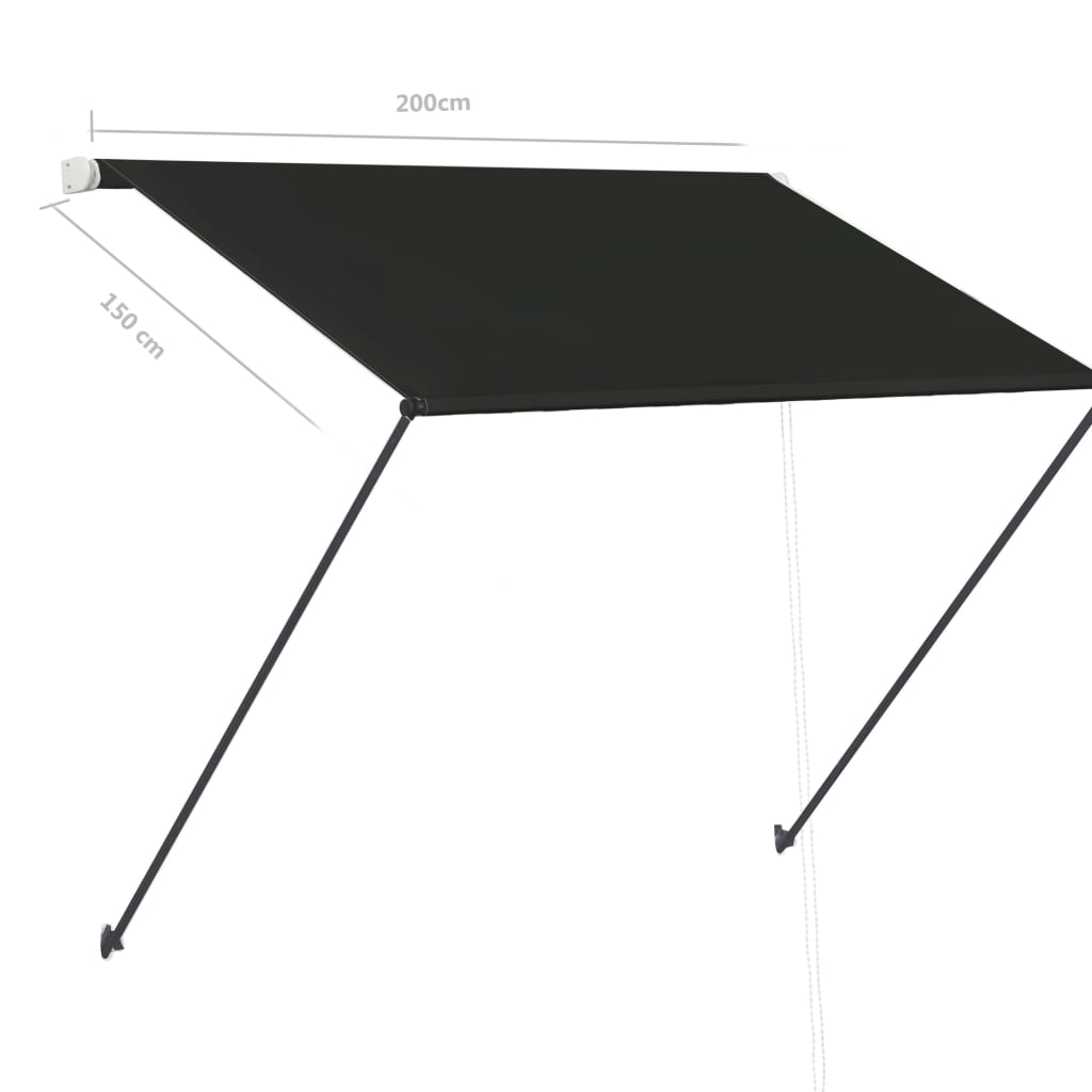vidaXL Einziehbare Markise mit LED 200×150 cm Anthrazit