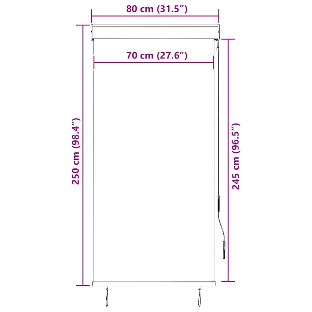 vidaXL Store extérieur 80 x 250 cm jaune et bleu