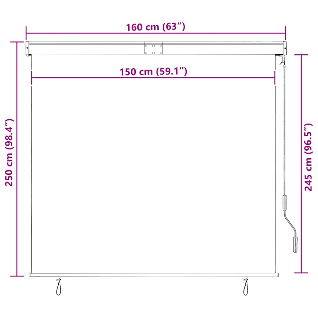 vidaXL Store d'extérieur 160x250 cm Bleu et blanc
