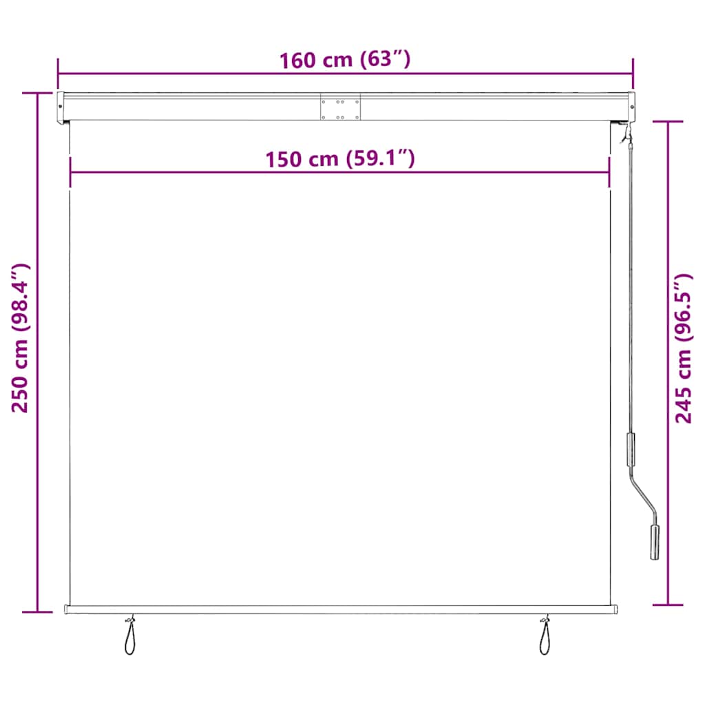 vidaXL Außenrollo 160x250 cm Orange und Braun