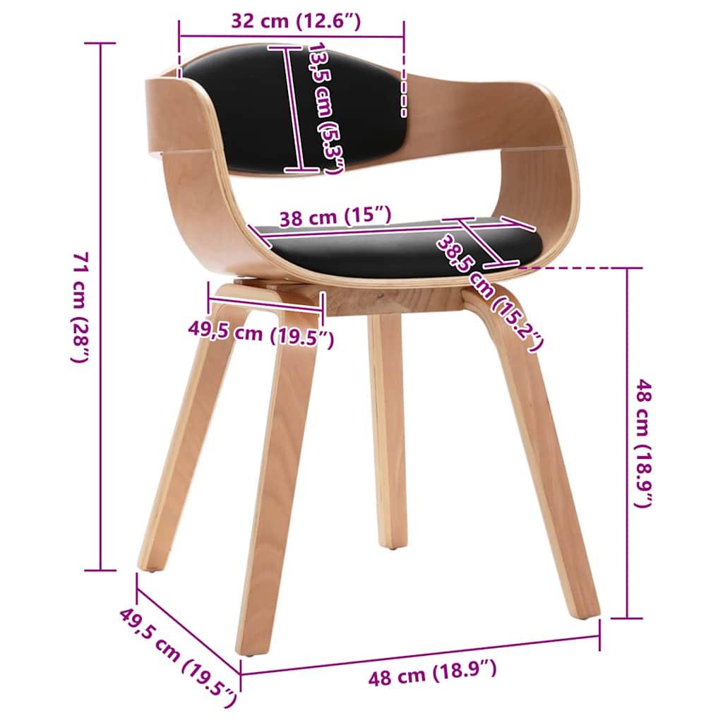 Esszimmerstühle 2 Stk. Bugholz und Kunstleder