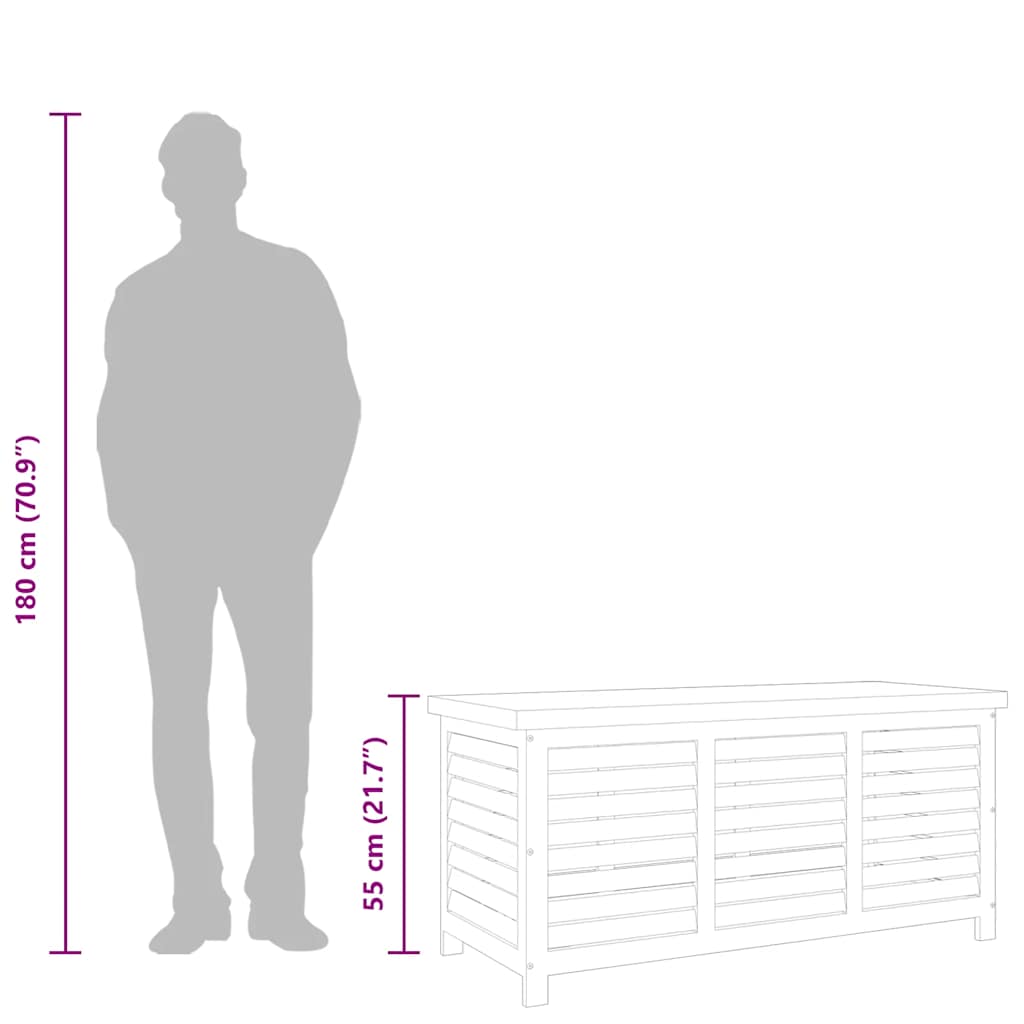 Gartenbox 117x50x55 cm Eukalyptus Massivholz