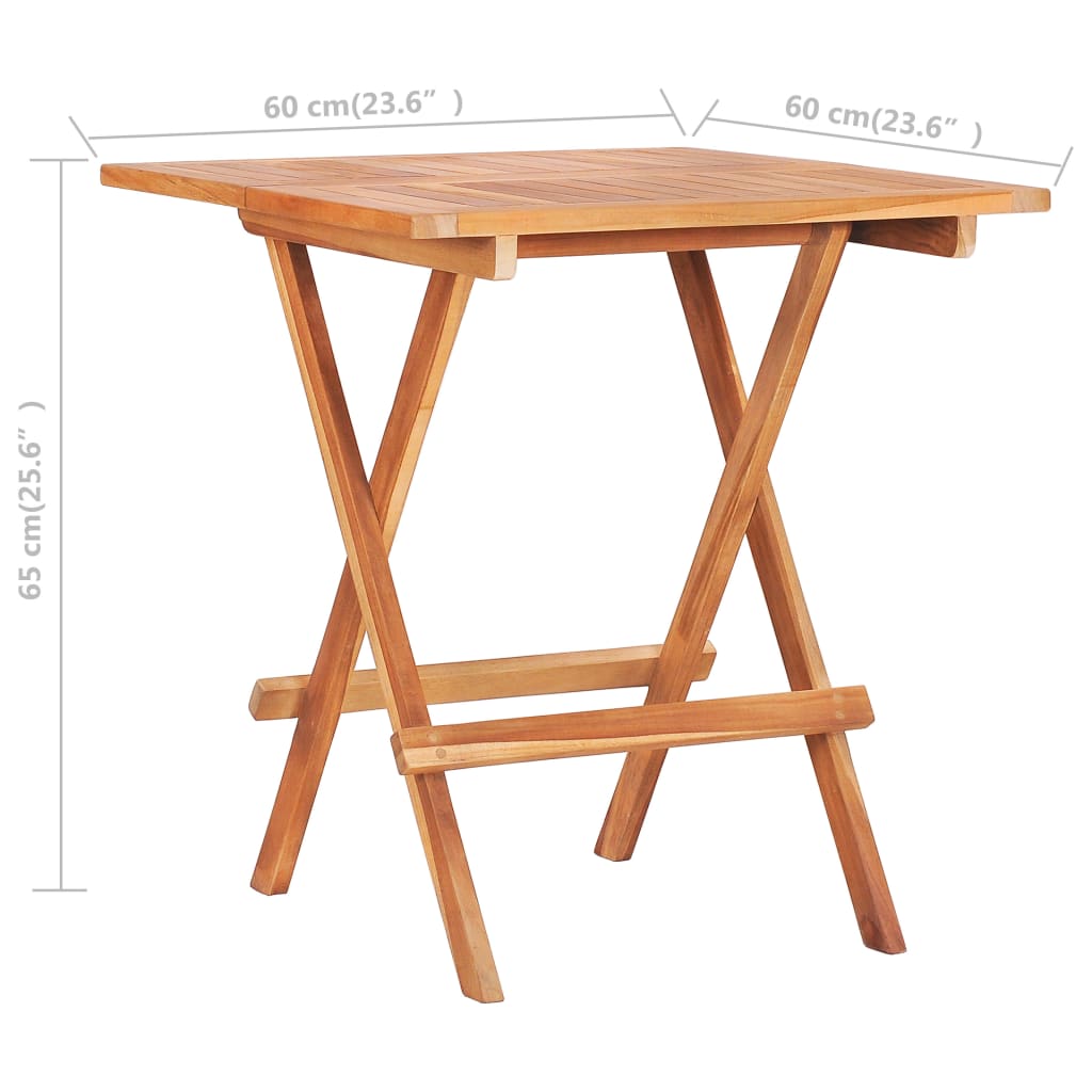 Bistrotisch Klappbar 60x60x65 cm Massivholz Teak