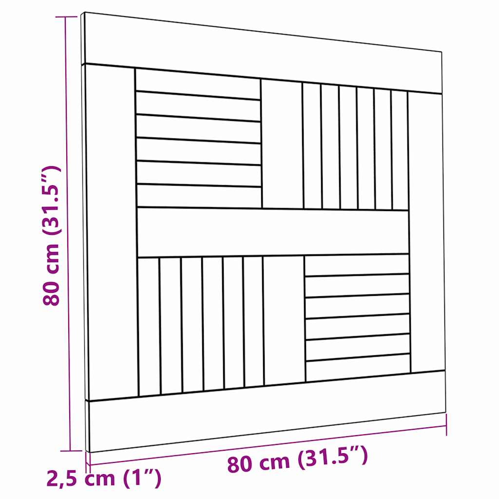 Tischplatte Massivholz Teak Quadratisch 80×80×2,5 cm