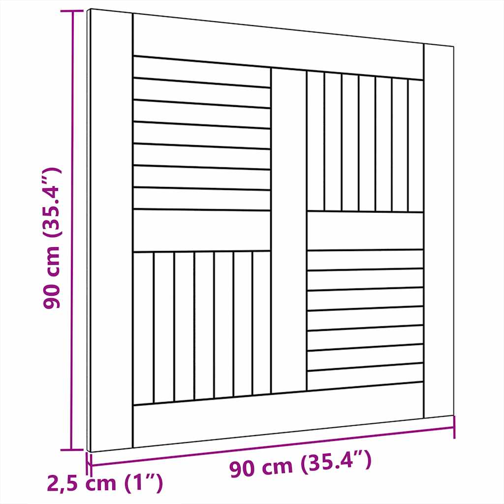 Tischplatte Massivholz Teak Quadratisch 90×90×2,5 cm