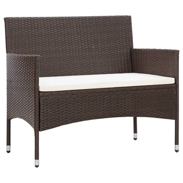 vidaXL 4-tlg. Garten-Lounge-Set mit Auflagen Poly Rattan Braun
