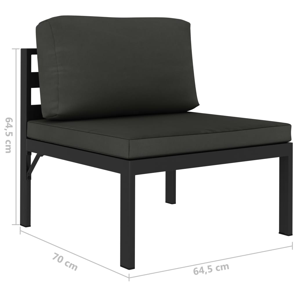 vidaXL Salon de jardin 4 pcs avec coussins aluminium anthracite