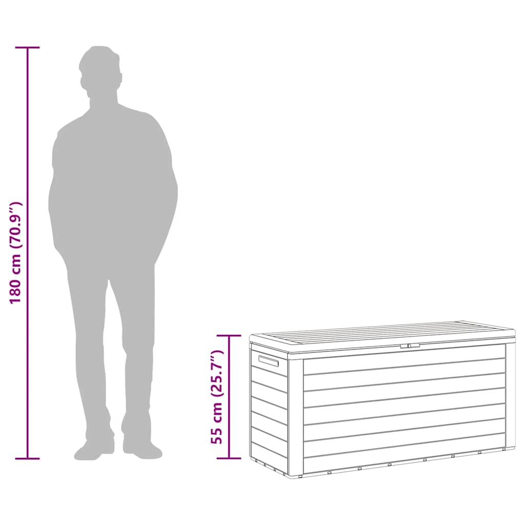 Gartentruhe Braun 116x44x55 cm