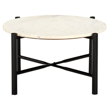 vidaXL Couchtisch Weiß 60×60×35 cm Echtstein in Marmoroptik