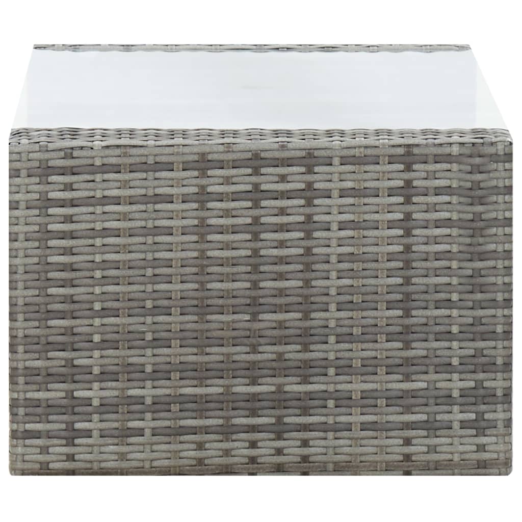 vidaXL Salon de jardin 4 pcs avec coussins résine tressée gris