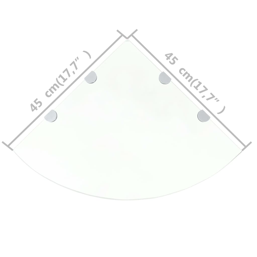 vidaXL Eckregale 2 Stk. mit Verchromten Halterungen Glas Transparent