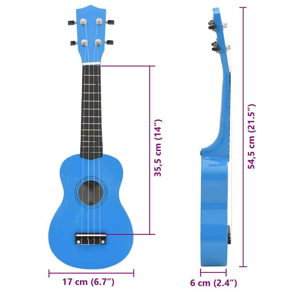 Sopran-Ukulele-Set mit Tasche für Kinder Babyblau 21"