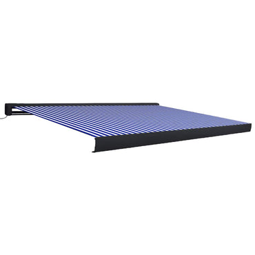 vidaXL Kassettenmarkise mit Motor 400x300 cm Blau und Weiß