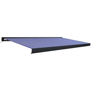 vidaXL Kassettenmarkise mit Motor 500x300 cm Blau und Weiß