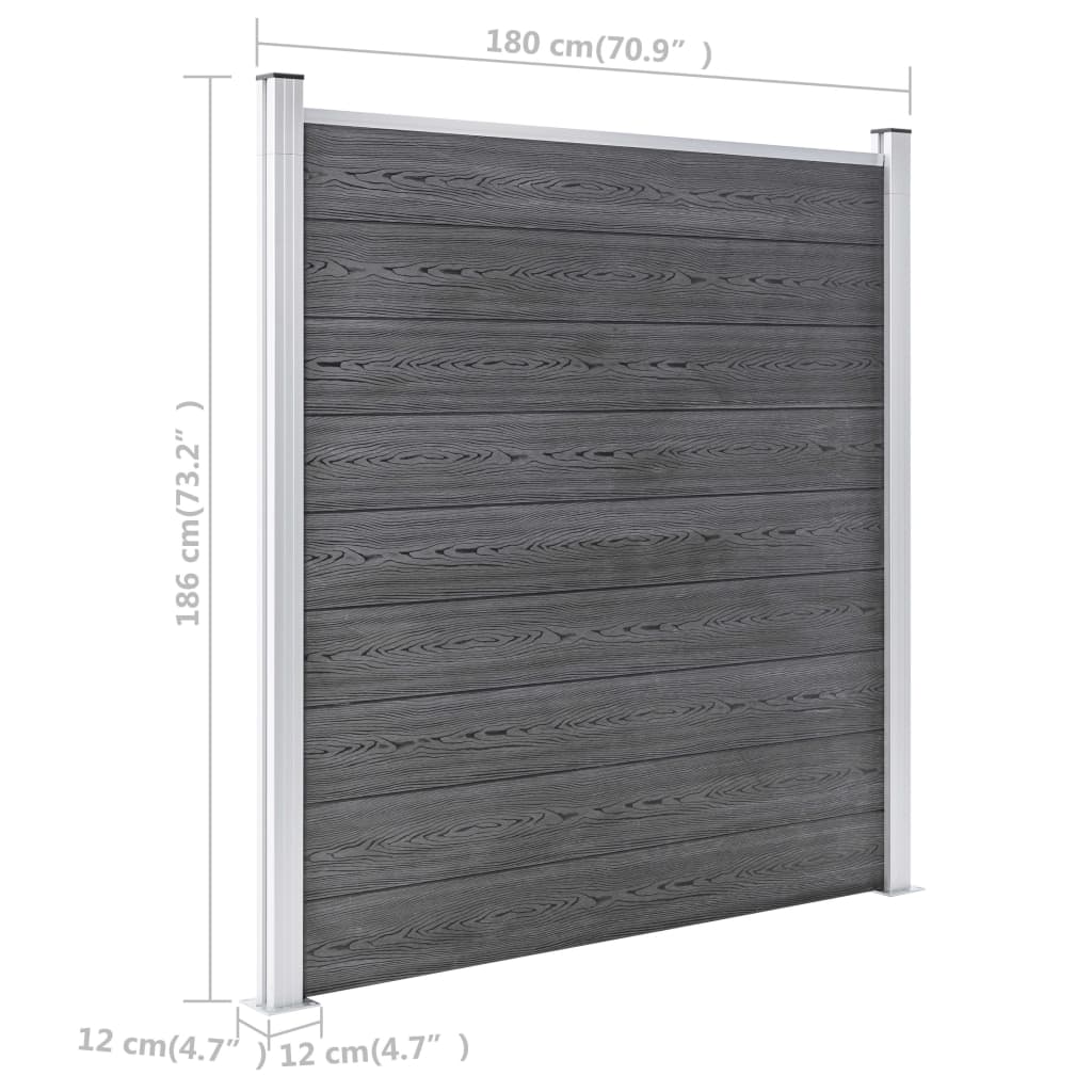 vidaXL Gartenzaun WPC 1391x186 cm Grau