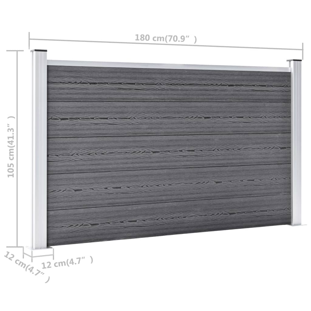 vidaXL Gartenzaun WPC 699x106 cm Grau