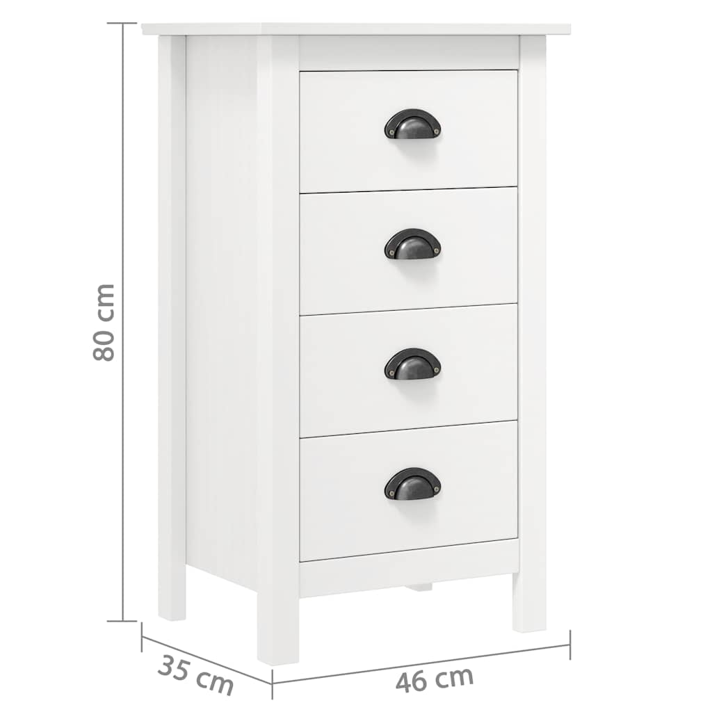 vidaXL Sideboard Hill Weiß 46x35x80 cm Massivholz Kiefer
