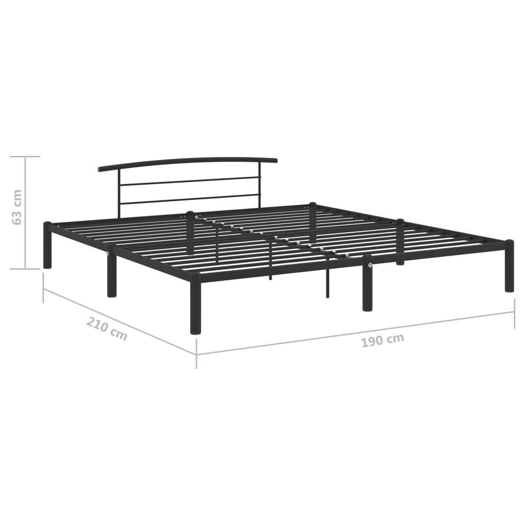 vidaXL Bettgestell Schwarz Metall 180x200 cm