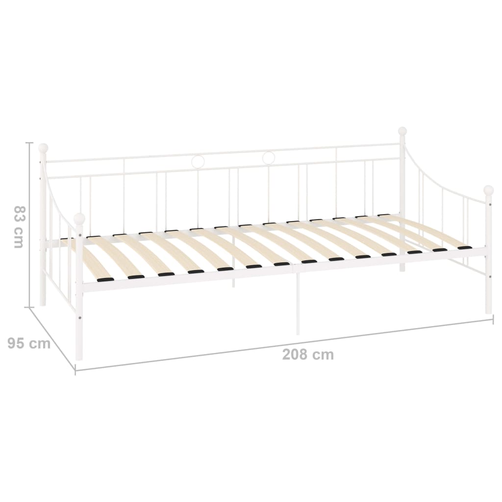vidaXL Tagesbett-Rahmen Weiß Metall 90×200 cm