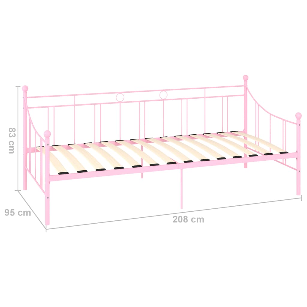 vidaXL Tagesbett-Rahmen Rosa Metall 90×200 cm