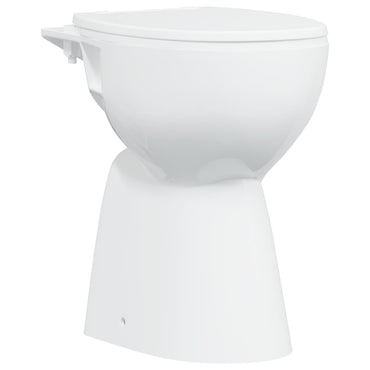 vidaXL Randloses WC 7 cm Extra Höhe Soft-Close Keramik Weiß