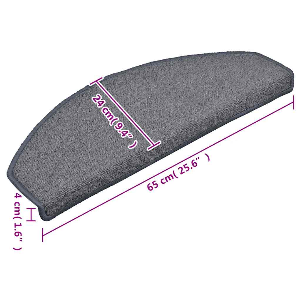 Stufenmatten 15 Stk. 65x24x4 cm Hellgrau und Blau Halbrund Groß