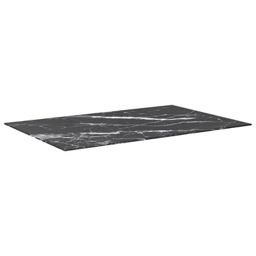 vidaXL Plateau de table noir 100x62 cm 8 mm en verre trempé aspect marbre