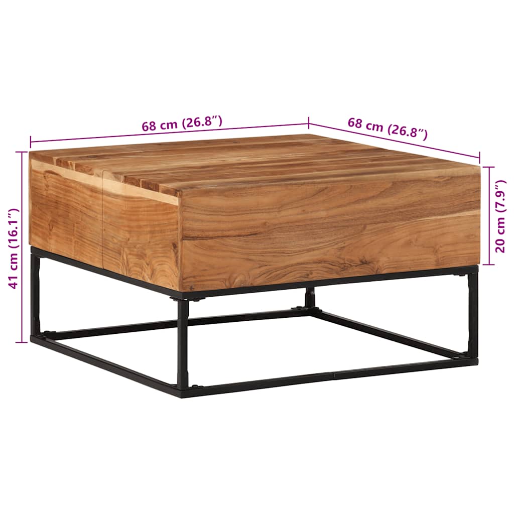 vidaXL Couchtisch 68x68x41 cm Massivholz Akazie